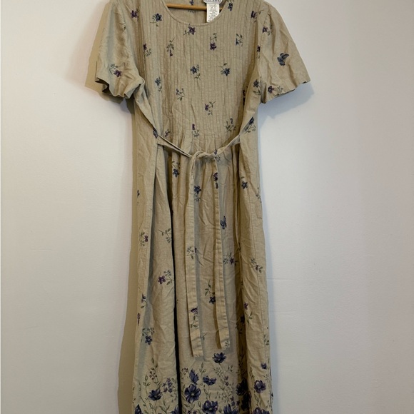 Vintage Linen Dress - Adjustable Size L - Picture 9 of 10